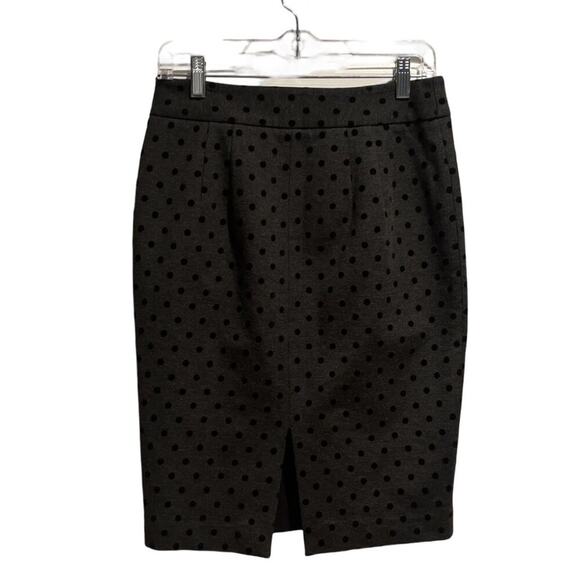 White House Black Market Skirt Womens Size 4 Gray Polka Dot Pencil Knee Length - Picture 2 of 8